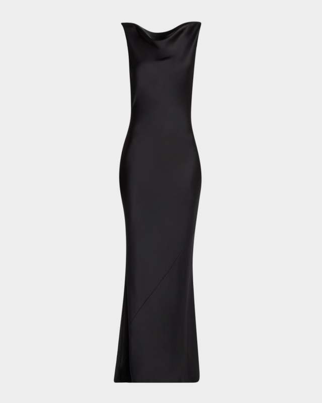 Sleeveless Low Back Drape Gown